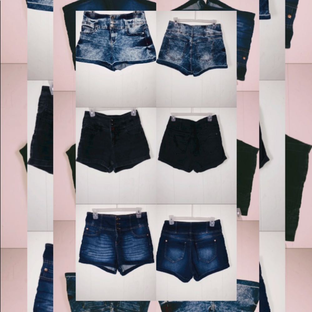 sz 13 NoBo High Rise Short Shorts in 3 different styles